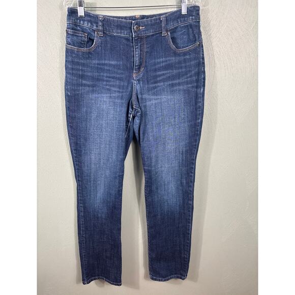 Chico's Platinum Denim Jeans Women's Size 1.5 Medium Blue Casual Stretch Pants - Picture 9 of 11